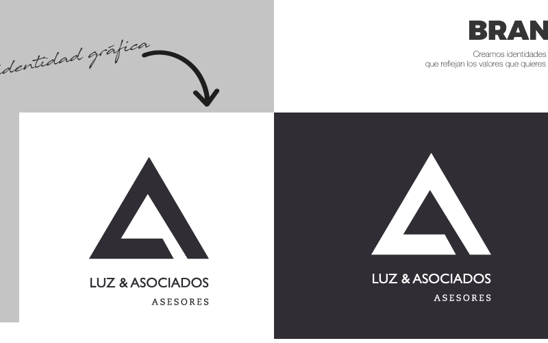 Luz Asociados: Diseño gráfico. Diseño de identidad corporativa. Diseño logotipo e isotipo.